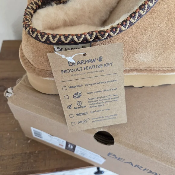 Bearpaw Martis Suede Slippers Slip Ons Size 8 NWT  Iced Coffee $75 - Picture 5 of 10